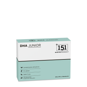 DHA junior en presentación de 45 pececitos de gominola masticables de 151 Marina Pharmacy