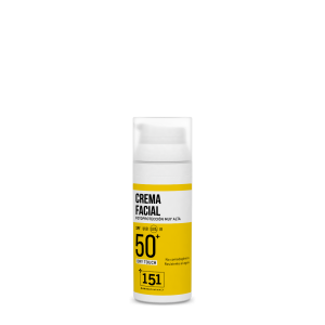 Frasco airless de 50 ml de crema solar facial SPF 50+ de toque seco de 151 Marina Pharmacy