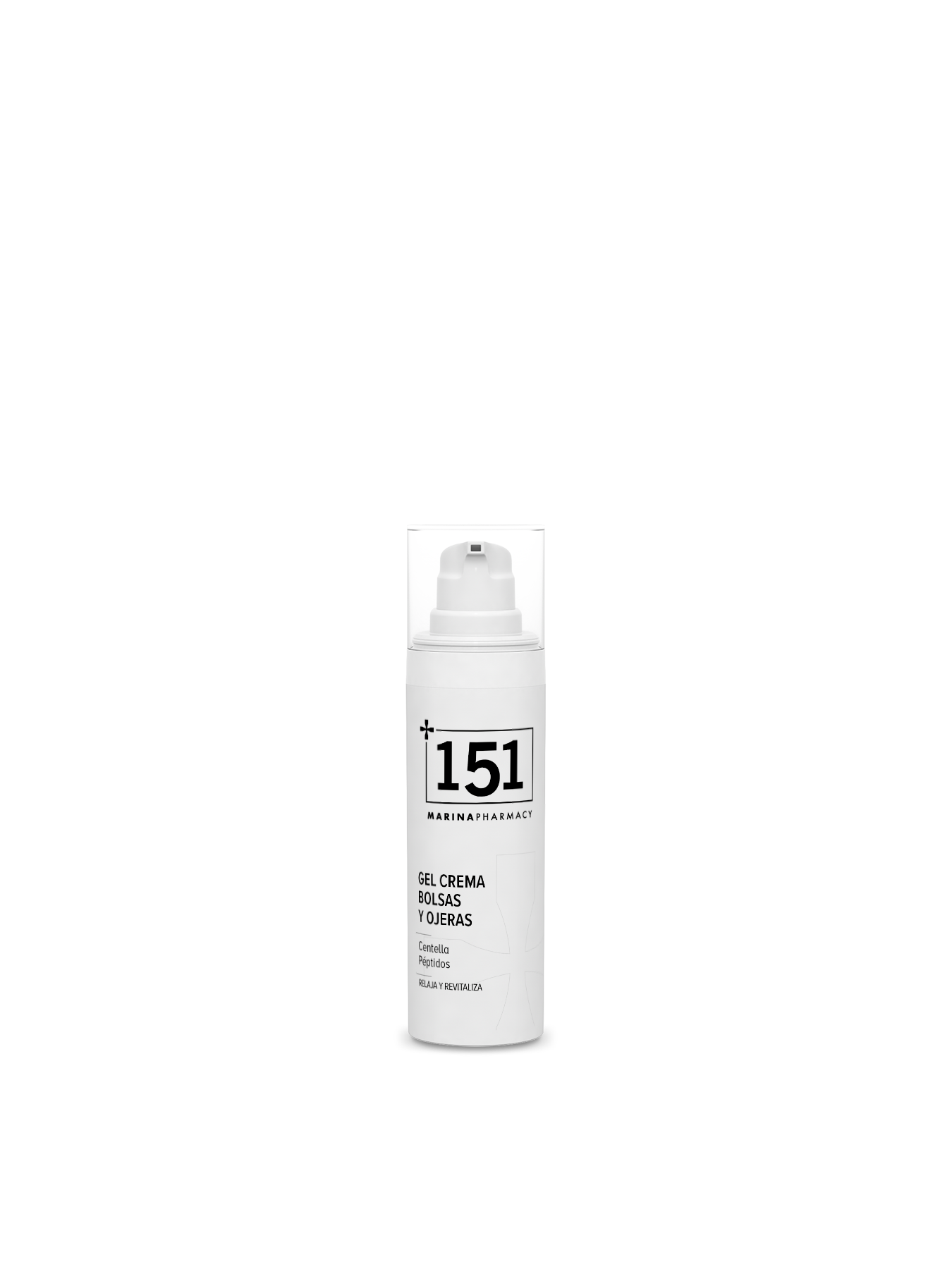 Frasco de 25 ml del gel crema para bolsas y ojeras con centella y péptidos de 151 Marina Pharmacy