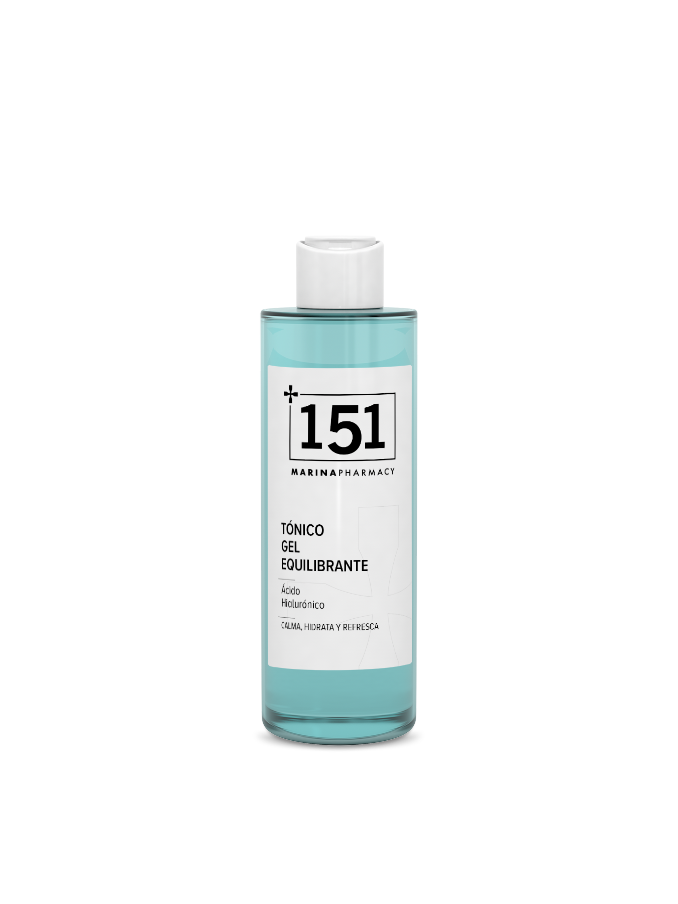 Envase de 200 ml de tónico facial en gel con niacinamida de 151 Marina Pharmacy sobre fondo blanco