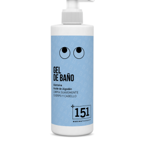 Frasco de 400 ml de gel de baño infantil con alantoína y aceite de algodón de 151 Marina Pharmacy