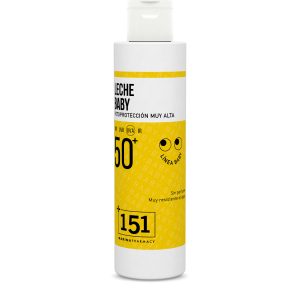 Frasco de 250 ml de leche solar infantil SPF 50+ de la línea baby de 151 Marina Pharmacy