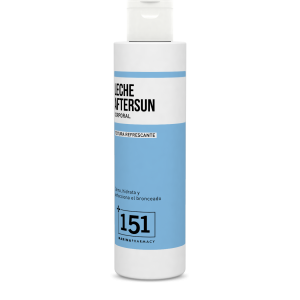Frasco de 250 ml de leche corporal aftersun de la línea solar de 151 Marina Pharmacy