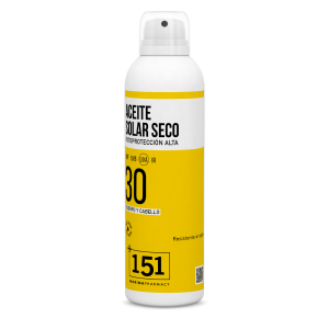 Frasco vaporizador de 150 ml de aceite solar seco SPF 30 de 151 Marina Pharmacy para cuerpo y cabello